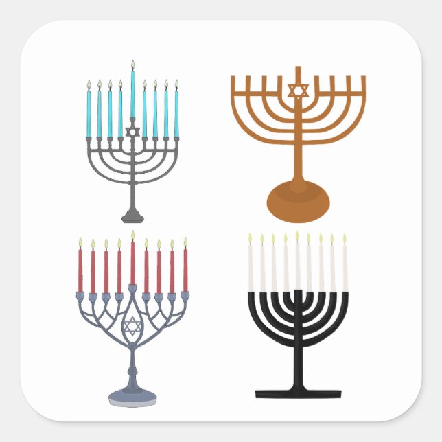 Hanukkah Judaism Jew Religion Square Sticker (Front)