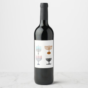 Hanukkah Judaism Jew Religion Wine Label