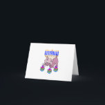 Hanukkah Kitty Holiday Card<br><div class="desc">Adorable Happy Hanukkah Kitty spinning fun dreidels in front of a traditional Jewish menorah is perfect for Chanukah gifts and gift ideas for the holidays.</div>