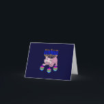 Hanukkah Kitty Holiday Card<br><div class="desc">Adorable Happy Hanukkah Kitty spinning fun dreidels in front of a traditional Jewish menorah is perfect for Chanukah gifts and gift ideas for the holidays.</div>