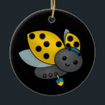 Hanukkah Ladybug Ceramic Ornament<br><div class="desc">Cute Hanukkah Ladybug in a cap with a dreidel.</div>