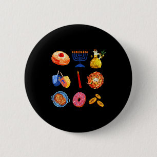Hanukkah Latke Menorah Dreidel Donut Chanukah Jewi 2 Inch Round Button