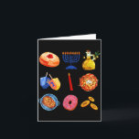 Hanukkah Latke Menorah Dreidel Donut Chanukah Jewi Card<br><div class="desc">Hanukkah Latke Menorah Dreidel Donut Chanukah Jewish Holiday</div>