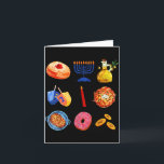 Hanukkah Latke Menorah Dreidel Donut Chanukah Jewi Card<br><div class="desc">Hanukkah Latke Menorah Dreidel Donut Chanukah Jewish Holiday</div>