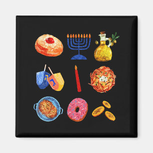 Hanukkah Latke Menorah Dreidel Donut Chanukah Jewi Magnet