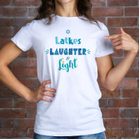 Hanukkah Latkes Laughter Light Modern Typography