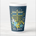 Hanukkah Latte Mug<br><div class="desc">Hanukkah Latte Mug
If you like drinking coffee a latte, not just a little, then this mug is for you! Stylish and ready for your customizations, it will easily become an essential part of your day.</div>
