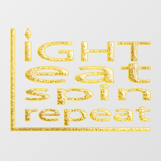 Hanukkah Light Eat Spin Repeat Window Cling (Sheet)