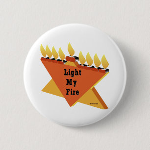HANUKKAH LIGHT MY FIRE MENORAH GIFT 2 INCH ROUND BUTTON