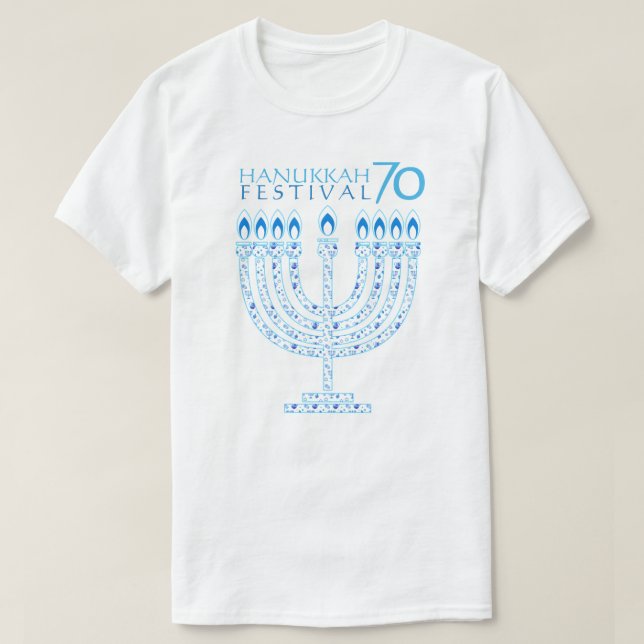 Hanukkah Lights Festival Anniversary 70 T-Shirt (Design Front)