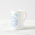 Hanukkah Lights Festival Anniversary 7th Bone Chin Bone China Mug<br><div class="desc">Happy Hanukkah Party Beautiful Blue Decoration, Jewish Holiday, Tea Cup. Jewish Holiday Hanukkah background with traditional Chanukah symbols - wooden dreidels (spinning top), doughnuts, Hanukkiah - menorah, candles, Blue star of David, Israeli flag blue colour, and glowing lights wallpaper pattern. Hanukkah Lights Festival Israel Anniversary 75th Event Decoration. Jerusalem, Israel....</div>