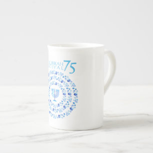 Hanukkah Lights Festival Anniversary 7th Bone Chin China Mug