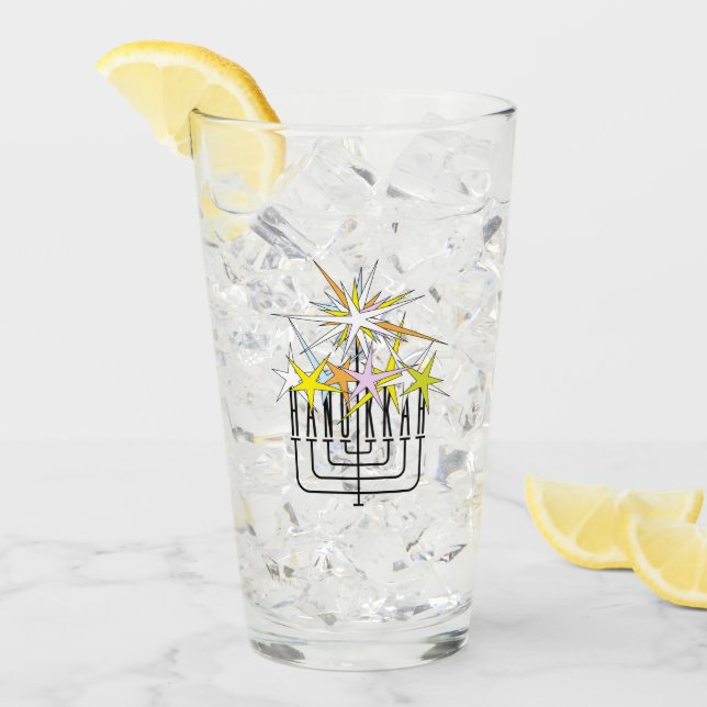 Hanukkah Lights Glass (Front Ice)