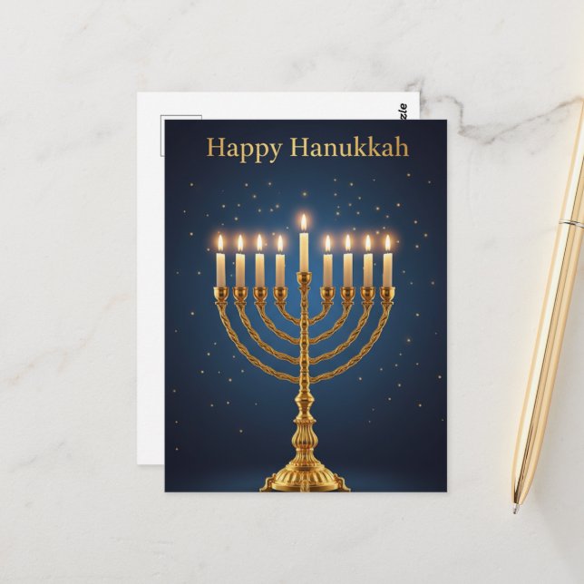 Hanukkah Lights Postcard (Front/Back In Situ)