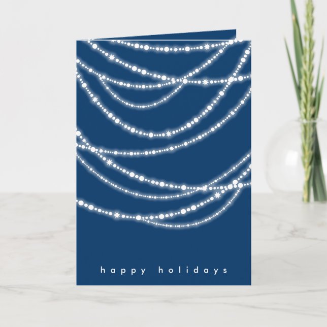 Hanukkah Lights Sparkles Holiday Greeting Card (Front)