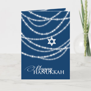 Hanukkah Lights Sparkles Holiday Photo Greetings