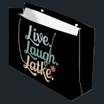 Hanukkah Live Laugh Latke Funny Holiday Family Large Gift Bag<br><div class="desc">Hanukkah Live Laugh Latke Funny Holiday Family</div>