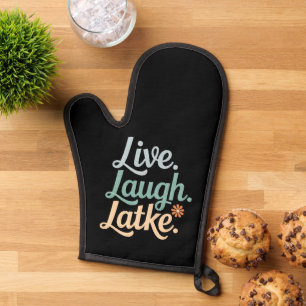 Hanukkah Live Laugh Latke Funny Holiday Family Oven Mitt