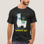 Hanukkah Llama Christmas Happy Llamakah Pajamas Fu T-Shirt<br><div class="desc">This is my pajamakah llama alpaca Menorah gifts for women, men, teens, kids, boys who love Hannukah, Channukah Jewish Holidays, Happy Llamakah, Jewish llama Christmas stockings. Ideal gift for Christmas, New Year, birthday presents and holidays. Funny Llama Hanukkah Llamakah tshirt, with a funny Llama, alpaca art with Blue Santa hat,...</div>