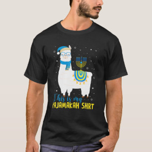 Hanukkah Llama Christmas Happy Llamakah Pajamas Fu T-Shirt