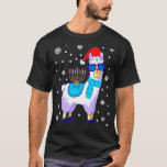 Hanukkah Llama Menorah Alpaca Santa Hat Christmas  T-Shirt<br><div class="desc">Hanukkah Llama Menorah Alpaca Santa Hat Christmas Chanukah 3</div>