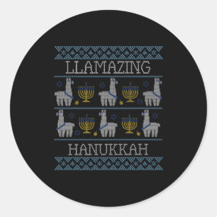 Hanukkah - Llamazing Hanukkah Classic Round Sticker