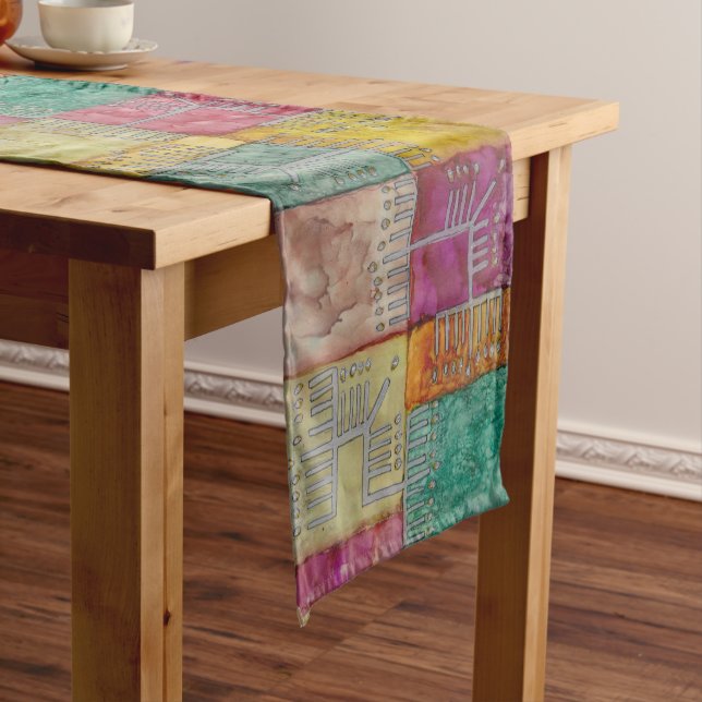 Hanukkah "Lots A Menorahs" 14 x 72 Short Table Runner (In Situ)