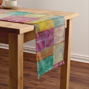 Hanukkah "Lots A Menorahs" Long Table Runner