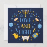 Hanukkah Love And Light Greeting Card<br><div class="desc">hanukkah love and light greeting card</div>