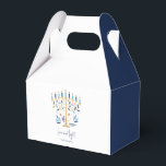 Hanukkah Love & Light Floral Menorah Favor Box<br><div class="desc">Hanukkah Love & Light Floral Menorah Favour Box. Personalize the custom text above. You can find additional coordinating items in our "Floral Hanukkah Menorah and Dreidel" collection.</div>