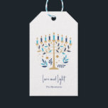 Hanukkah Love & Light Floral Menorah Gift Tags<br><div class="desc">Hanukkah Love & Light Floral Menorah Gift Tags. Personalize the custom text above. You can find additional coordinating items in our "Floral Hanukkah Menorah and Dreidel" collection.</div>