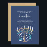 Hanukkah Love & Light Floral Menorah Holiday Party Invitation<br><div class="desc">Hanukkah Love & Light Floral Menorah Holiday Party Invitation. Personalize the custom text above. You can find additional coordinating items in our "Floral Hanukkah Menorah and Dreidel" collection.</div>