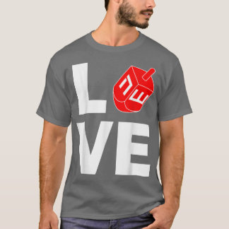 Hanukkah Love Vintage Dreidel Jewish Holiday T-Shirt