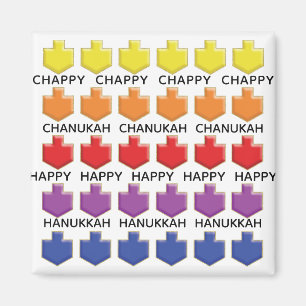 Hanukkah Magnet Square 3D Dreidels