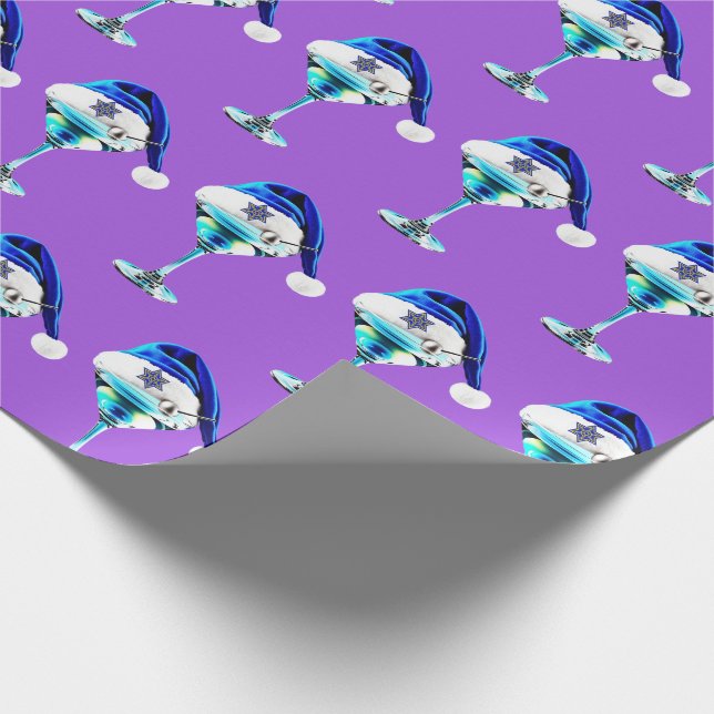 Hanukkah Martini Wrapping Paper (Corner)
