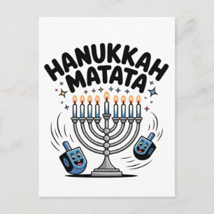 Hanukkah Matata Funny Jewish Hanukkah Holiday Postcard