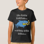 Hanukkah Me Love Latkes/Dark Colour Shirt<br><div class="desc">"Me love latkes, num, num, num" Shirt. Personalize by deleting text and adding your own. Use your favourite font colour, style, and size. Thanks for stopping and shopping by! Much appreciated. Happy Chanukah/Hanukkah!!! Style: Kids' Hanes TAGLESS® T-Shirt Wait 'till you get this tagless tee on your kiddo. It'll take his...</div>