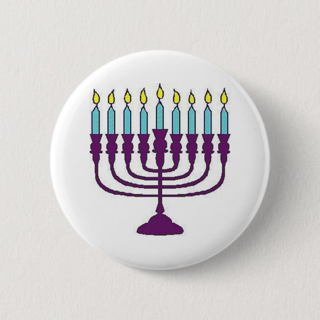 Hanukkah Menorah 2 Inch Round Button (Front)