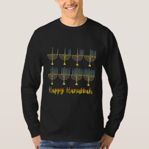 Hanukkah Menorah 8 Nights of Hanukkah Jewish Men W T-Shirt