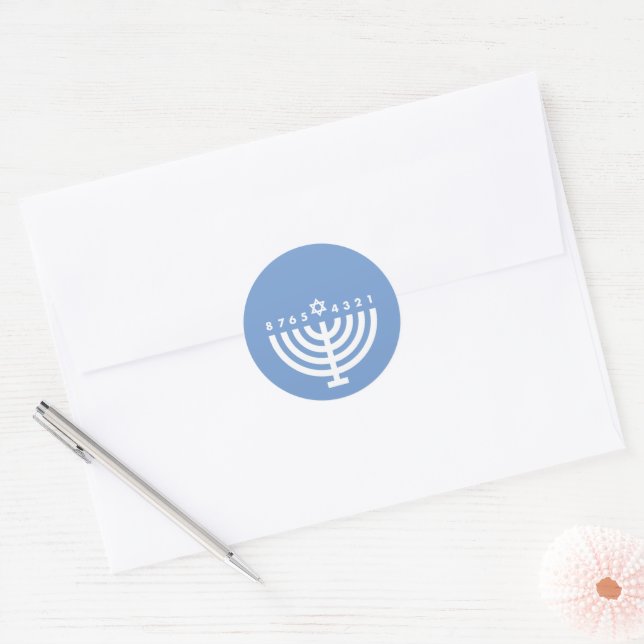 Hanukkah Menorah Blue Envelope Seal (Envelope)