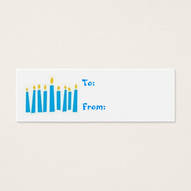Hanukkah Menorah Candles Gift Tags (Front)