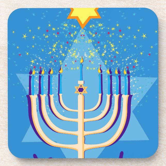 hanukkah menorah coaster (Front)