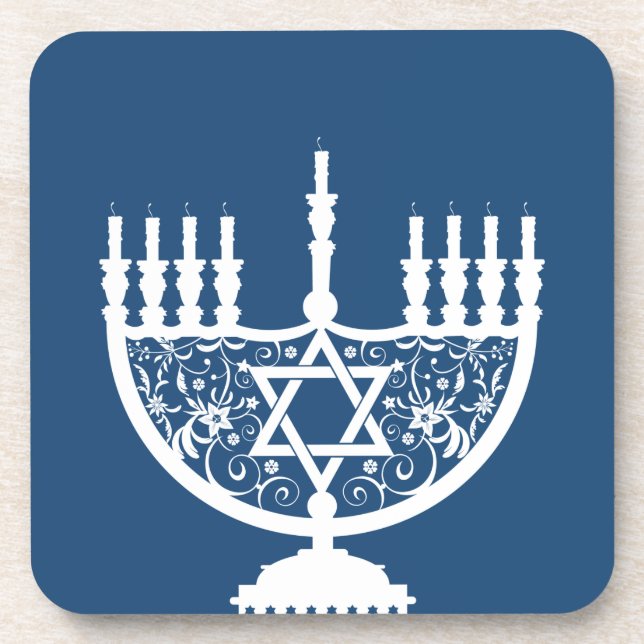 Hanukkah Menorah Coaster (Front)