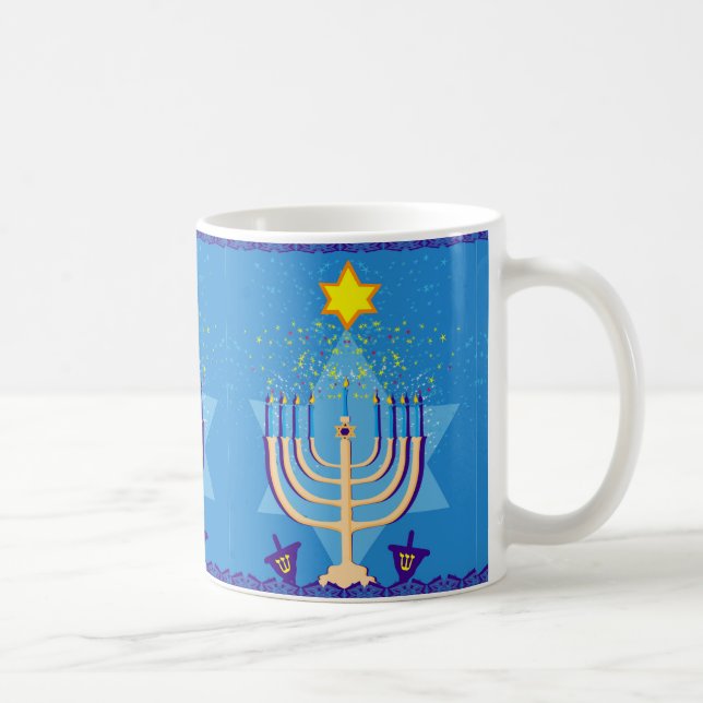 hanukkah menorah coffee mug (Right)
