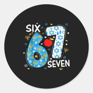Hanukkah Menorah Dreidel 67 Festive Chanukah Six S Classic Round Sticker