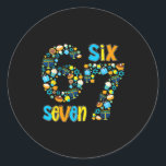 Hanukkah Menorah Dreidel 67 Festive Chanukah Six S Classic Round Sticker<br><div class="desc">Hanukkah Menorah Dreidel 67 Festive Chanukah Six Seven Meme</div>