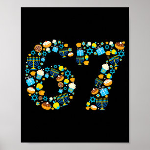 Hanukkah Menorah Dreidel 67 Festive Chanukah Six S Poster
