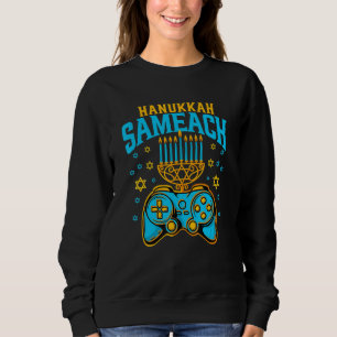 Hanukkah Menorah Gamer Video Games Chanukah Jewis Sweatshirt