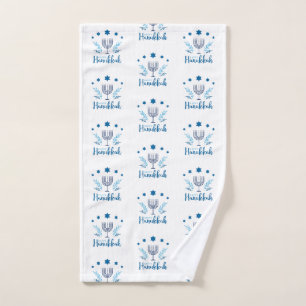 Hanukkah menorah hand towel 