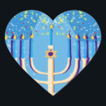 hanukkah menorah heart sticker<br><div class="desc">"hanukkah menorah ", "happy hanukkah", menorah, "star of david" , "chanukah jewish", Hanukkah, "jewish holidays"chanukah,  hannukah, chanukkah




channuka, channukah,  chanukkah, hannuka, hebrew, jew, ,  , judaism, menora, judaica, </div>